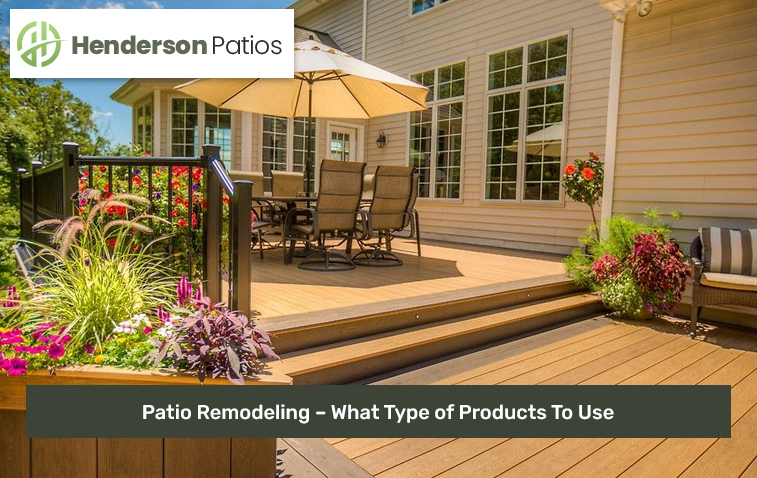 Patio with umbrella shade showcasing stylish and functional patio remodeling products