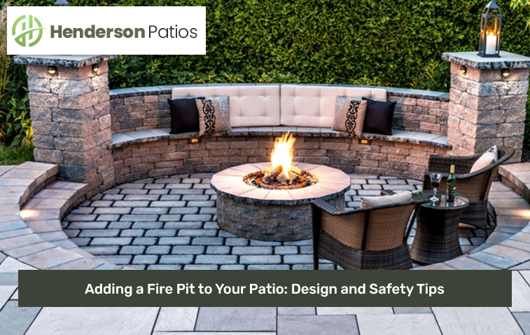 Outdoor patio fire pit with seating arrangements