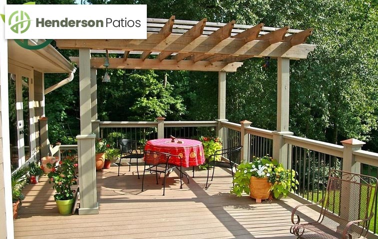 Retractable patio awning with modern spotlights